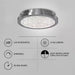 Glam 13.5 In. 1-Light Modern Chrome Integrated LED Flush Mount Ceiling Light Fixture for Kitchen or Bedroom