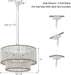 Dia 22 Inch Boho Wood Bead Chandelier Farmhouse, Bohemia Dining Room Light Fixture over Table, White Bead Pendant Chandelier for Bedroom Kitchen Hallway Entryway Nursery Living Room Foyer