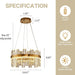 19.7'' Dimmable Modern LED Crystal Chandeliers,Gold Chandelier Light Fixture, 3 Colors Contemporary Pendant Ceiling Light for Dining Room Living Room Kitchen Island Entryway Foyer ,With Remote Control
