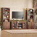 Book Shelf and Bookcases with Doors Floor Standing 6 Shelf Display Storage Shelves, 70.8" Tall Bookcase for Home Office, Living Room, Mid-Century Modern, Walnut Brown