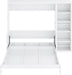 Queen Murphy Desk Bed White With IntegratedShelving