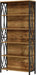 Industrial Six Tier Tall Bookshelf BrownAndBlackFinish