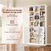 Bookshelf with 2 Doors and 3 Drawers, 71" Storage Bookcase, White