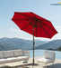 Patiokingdom Auto-Tilt 9FT Patio Umbrella Outdoor with 8 Sturdy Fiberglass Ribs,Market Table Umbrella for Pool,Backyard,Deck and Garden