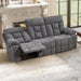 Reclining Sofa for Living Room, Extra Wide Modern Overstuffed 3 Seat Recliner Manual Sofa with Hidden Armrest Cup Holders, Soft Breathable Fabric and Padded Seat, Light Grey