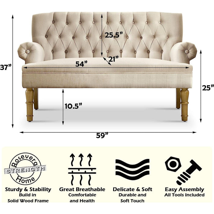 Warm Beige Hermosa Para Sala Love Seat