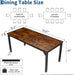 Brown 71 Inch Industrial Dining Table SolidFrameConstruction