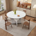 Round Dining Table for 4-6, 47” Modern Kitchen Dining Table Circle with Pedestal Wood Base,Rustic round Table for Kitchen, Living Room, Dining Room (White)