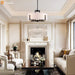 Black Drum Chandelier Eight Light Pendant Fixtures