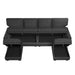 102.4" Contemporary U-Shaped Sectional Storage Sofa and Hidden Storage with Ottomans for Living Room and Apartment, Dark Grey