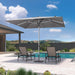 Outdoor Table Sun Umbrella 10' X 10' Semi Auto Lift, Gray