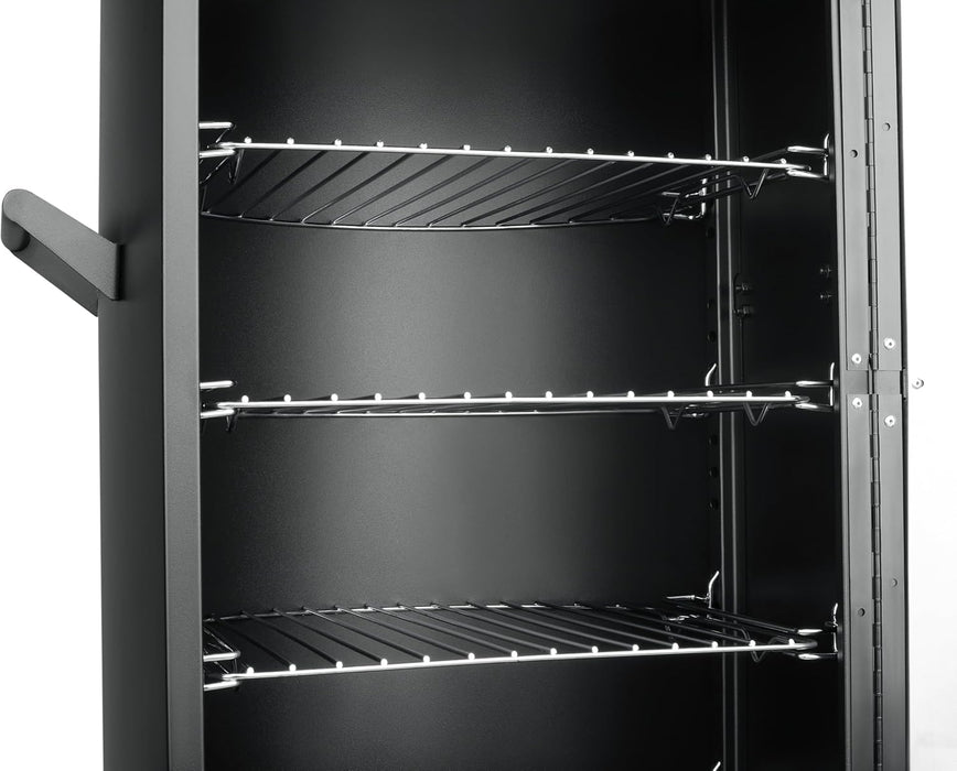 Propane Smoker with Cover, Vertical Meat Gas Smoker Grill Outdoor Heavy Duty 3 Removable Smoking Racks, Black