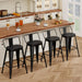 Bar Stools Set of 4, 30 Inch Bar Height Stools with Back,Black