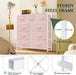 Pink Oversized Dresser With Textile Bins Organizer