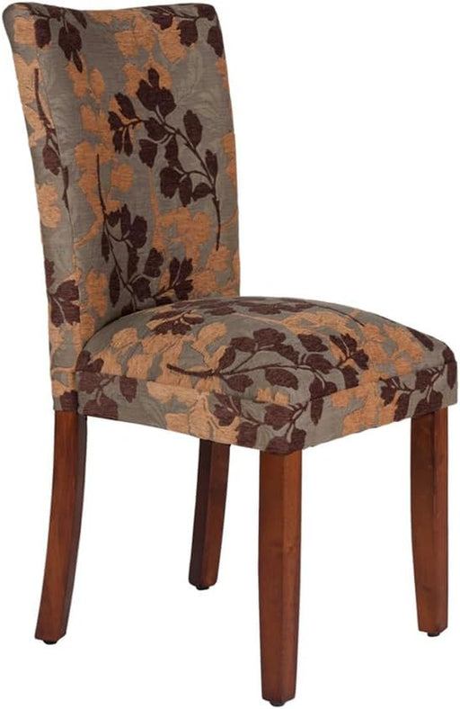 Home Decor | K1136-F975 | Classic Upholstered Parsons Dining Chair | Single Accent Dining Chair, Brown Woven