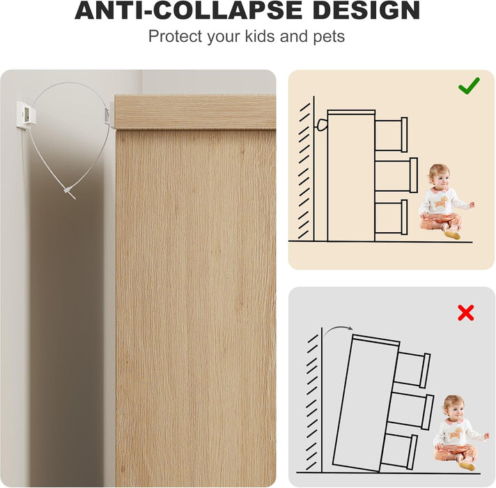 , Modern Closet Dresser Organizer with Embedded Handles Design, Wooden Chest of Drawers for Living Room, Nursery, Hallway - Natural