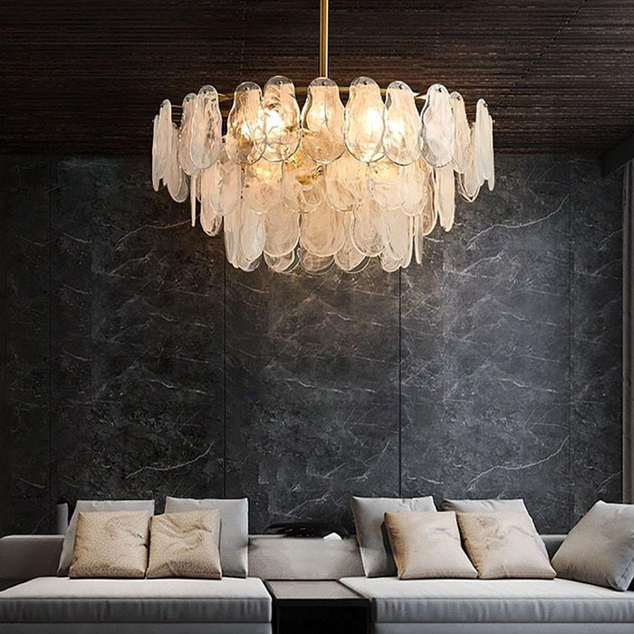 Gold Finish Tiered Chandelier Pendant Light Fixture