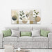 Green Boho Wall Art Minimalist Canvas Wall Art Decor Geometric Line Leaf Beige Green Wall Art Canvas Artwork Print Paintings Abstract Art Botanical Boho Room Office Home Wall Decor 20"X 40"