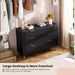 47.2" Fluted Black 6 Drawer Dresser for Bedroom with Deep Drawer