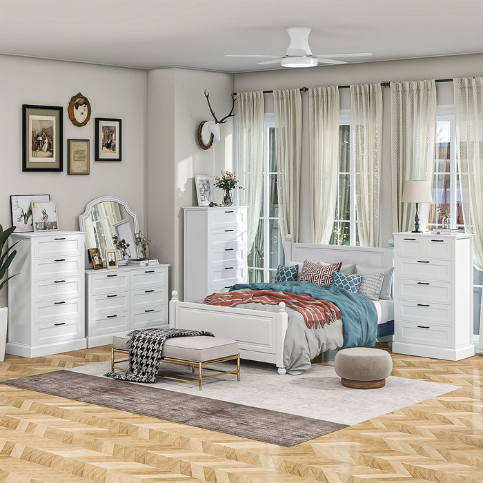 white 6 drawer dresser tall Dresser,6 Drawers Cabinet Chest Of Drawers Closet Organizers Storage Clothes, Cabinet Of 6 Drawers Living Room Mdf modern farmhouse look Tall White Six Drawer Contemporary