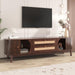 Modern Fluted TV Stand for 75" Tvs, Mid-Century Entertainment Center Tambour Door Media Console TV Cabinet with Rattan-Front Drawer for Living Room, Curved Profile Design