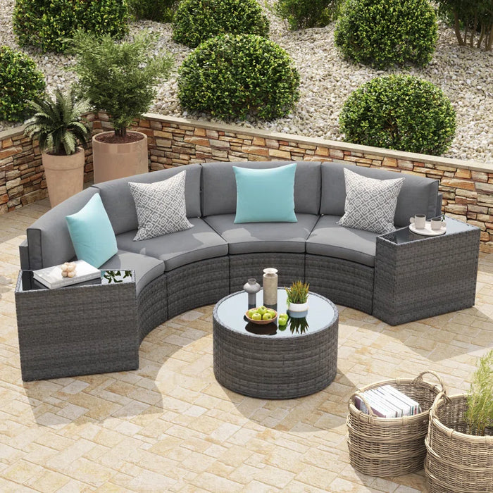 Rasmus 7 Piece Rattan Sofa Seating Group with Cushions