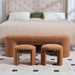 Modern Chenille Upholstered Ottoman Bench with Step Stools, 53" Width Storage Ottoman Bench, Assembled Bench for Entryway, Living Room, End of Bed, Brown