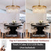 Modern round Gold Chandelier, 8-Light Ceiling Fixture | 20" Small Pedant Lighting Fixture for Bedroom, Dining Room, Kitchen Island