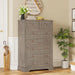 Farmhouse Dresser for Bedroom, 7 Drawers Dresser, 51.4"Tall Dressers Chest of Drawers with Hand Carved Panel, Large Wood Closet Storage Organizer Rustic Dressers for Bedroom Living Room Hallway