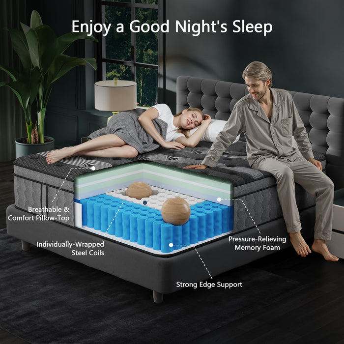 California King GelInfused Memory Foam Hybrid Mattress