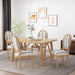 Phinnaeus Dining Chair Set, Set of 4, Wood, Dark Blue Stripes + Light Beige + Natural