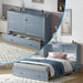 Queen Murphy Bed Cabinet With USB StorageDrawerWithUSBCharging