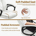 High Back Executive Chair Faux Leather Managerial Chair Ergonomic Task Chair Computer Meeting Chair Large Seat Swivel Chair, Sturdy Metal Base,White