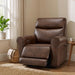 Power Wall Hugger Recliner Chair for Small Space RV Living Room, USB & USB-C Charging Ports, Modern Rolled Arm Recliner, Faux Leather PR630 (Dark Brown, Medium)