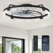 Ceiling Fans with Lights and Remote, 24 Inch Flush Mount Fan Light, 6 Speeds, 3CCT, Dimmable, Low Profile Ceiling Fan, Modern Ceiling Fan with Light for Bedroom and Living Room, Black