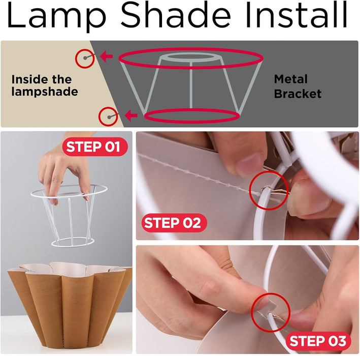 Cute Small Table Lamp, Modern Bedside Nightstand Lamp with Coffee Fabric Lampshade, Metal Base for Bedroom Home Office Decor (Without Buld)