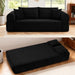 Three Seater Sofa Black Memory Foam SeamlessIntegration