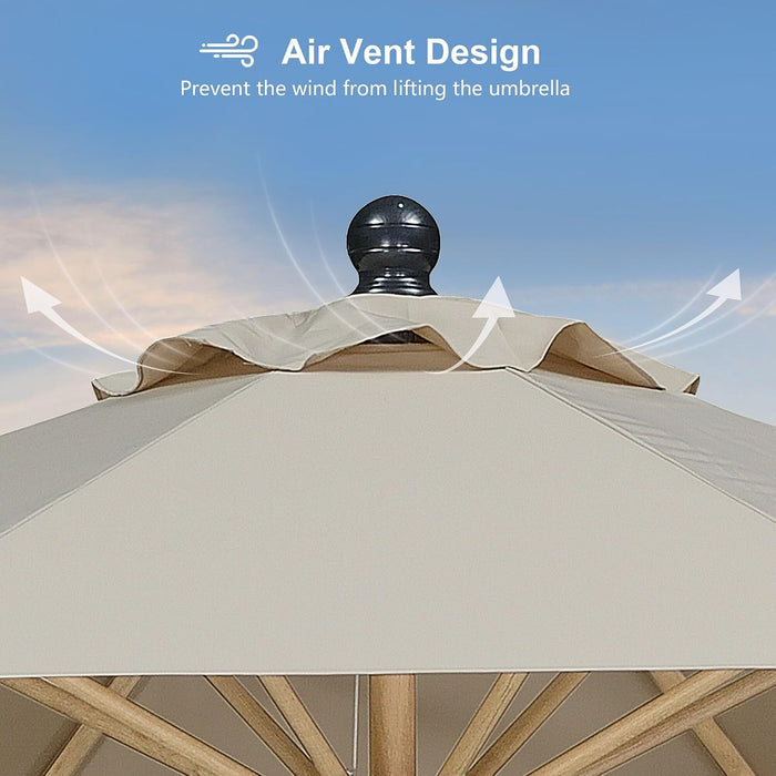 Patio Umbrella 10Ft Market Table round Push Button Tilt, Beige