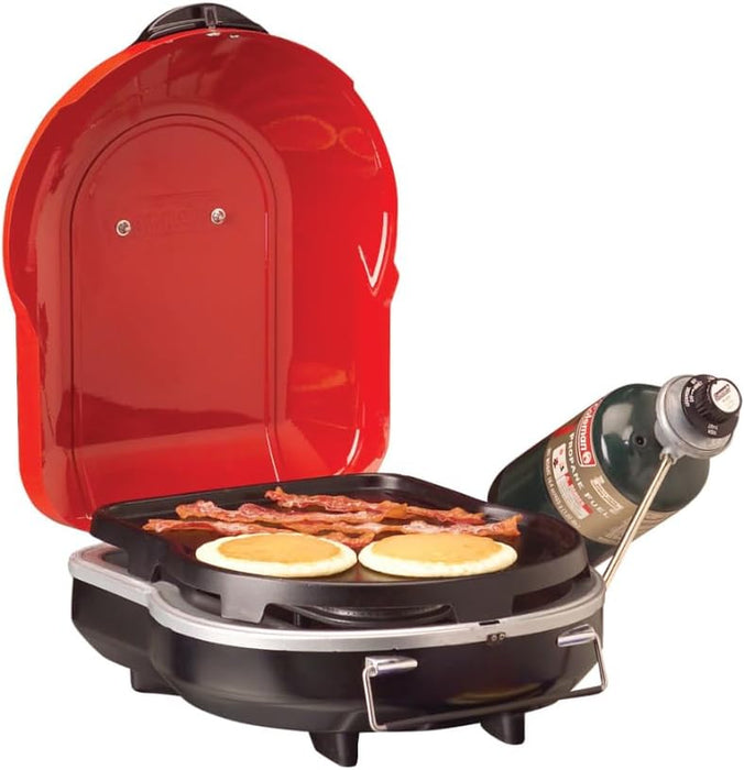 Coleman Fold ‘N Go 6,000 BTU Portable Propane Grill, Lightweight Gas Grill with Push-Button Starter & Adjustable Horseshoe Burner, Great for Camping, Tailgating, Grilling, BBQ