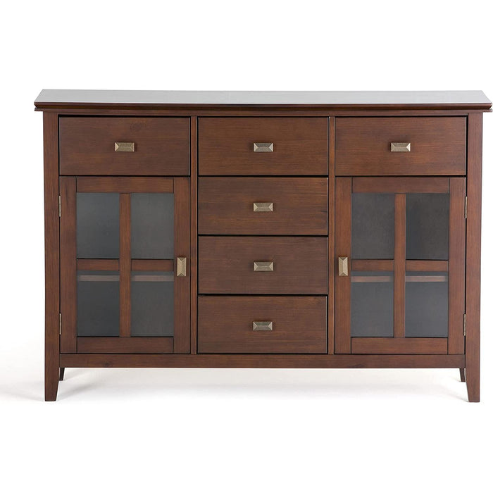 Contemporary Russet Brown Pine Wood Sideboard Buffet