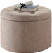 Designs4Comfort round Shoe Ottoman, Tan Fabric