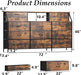 72" Long Dresser for Bedroom, 13 Fabric Drawers Dresser for Closet, Wide Chest of Drawers with 2 Open Shelves, Large TV Stand for 70,80 Inch TV, Wood Top, Rustic Brown