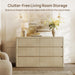 53.5" Extra Wide Dresser for Bedroom Dressers with 6 Fluted Drawers
