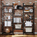Bookcases and Bookshelves Triple Wide 5 Tiers Industrial Bookshelf, Large Etagere Bookshelf Open Display Shelves with Metal Frame for Living Room Bedroom Home Office