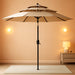 10Ft 3-Tier Patio Umbrella, Outdoor Table Umbrella with Vents, Easy Crank and Push Button Tilt, Market Umbrella with 8 Sturdy Ribs for Pool, Deck, Yard, Garden -Tan
