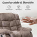 Reclining Couch for Living Room, Extra Wide Modern Overstuffed 3 Seat Recliner Manual Sofa Breathable Fabric and Padded Cushion, Light Brown