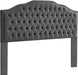 Upholstered Button Tufted King Size Headboard with Nailhead Trim, Soft Velvet Fabric Headboard King/Cal King Size -Dark Gray