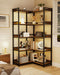 Large 5-Tier Corner Bookshelf, Modern Tall Corner Shelf Storage Rack