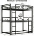 Triple IndustrialGrade Twin Bunk Bed With Guardrails