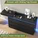 Black Dresser with Sliding Top & Charging